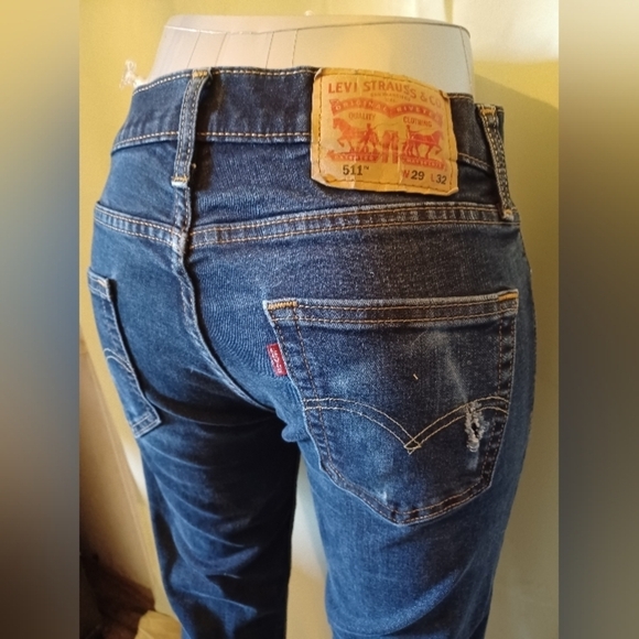 Levi's 511 Dark Wash Slim Fit Denim Jeans - Picture 2 of 9